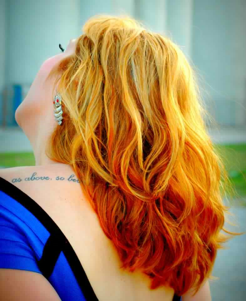 Medium Length Red Hair With Highlights Indianapolis Hair Salon